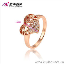 Populäres Xuping Art- und Weiseherz-geformter Ring mit Rosen-Goldfarbe